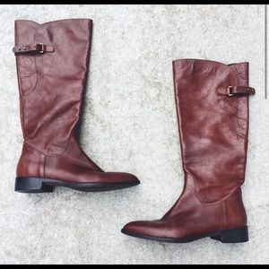 Sesto Meucci Leather Buckle Tall Boot